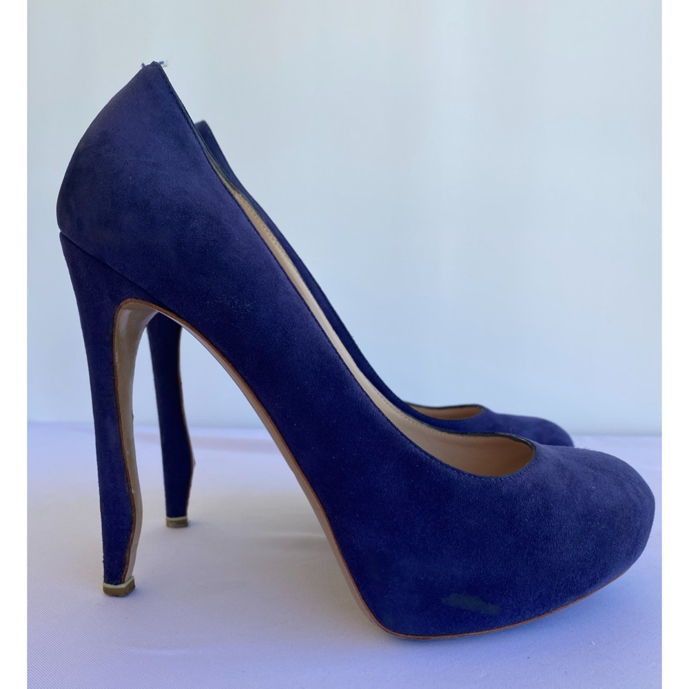 Nicholas Kirkwood Womens Suede Platform Stiletto Heels Blue size 36.5 US 6.5